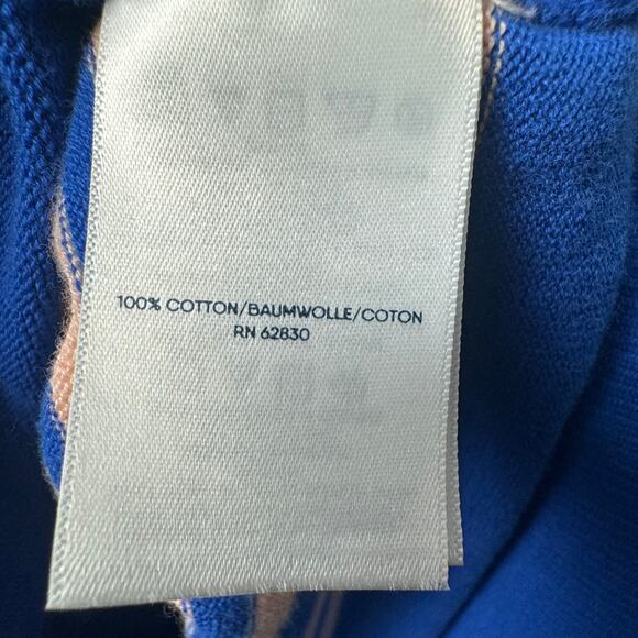 Lands' End XL Color Block Striped Cotton Sweater Blue Multicolor - Picture 4 of 4